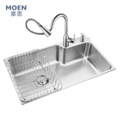 MOEN 摩恩 304不锈钢水槽单槽(送沥水篮)800mm