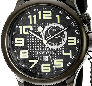 Invicta 5861 Russian Diver Black Dial Polyurethane 男士时装腕表