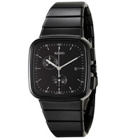 RADO 雷达 R5.5系列 R28885152 男士石英手表 36mm 黑盘 黑色陶瓷带 方形