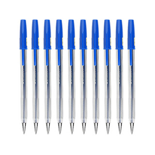 uni 三菱铅笔 日本三菱（Uni）办公用圆珠笔顺滑原子笔中油笔SA-S蓝色0.7mm10支装