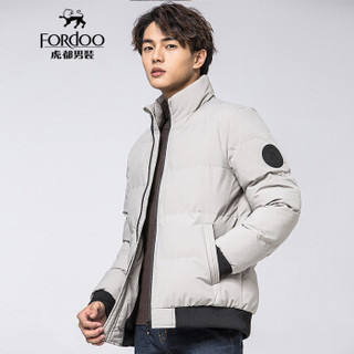 虎都（FORDOO）棉服男 2019新款男装棉袄加厚保暖冬季男士棉衣外套 59781012 浅灰 4XL