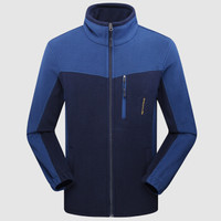 富铤(FORTEI)棉衣男棉服2019秋冬新款抓绒衣男情侣款摇粒绒开衫保暖外套 W801 深蓝色(男款) 2XL