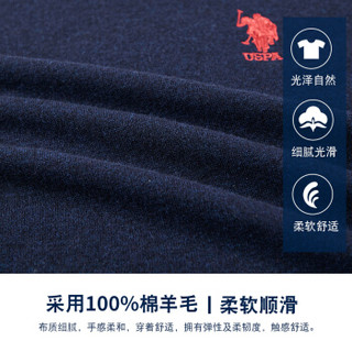 U.S.POLO ASSN. 羊毛衫男 2019秋冬新品时尚商务休闲百搭毛衣半高领纯色修身保暖男装 6194115109 紫花色 46