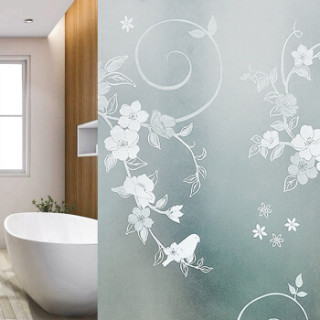 foojo印花玻璃贴纸透光不透明浴室卫生间窗户玻璃贴膜自粘贴纸60200cm