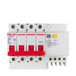 德力西小型漏电断路器dz47sle4pd型16a四相四线带零线漏电保护空气