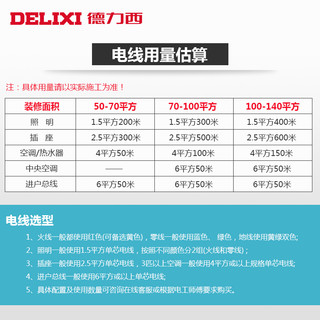 DELIXI 德力西 BV10型 电线/电缆 100米/卷 蓝色