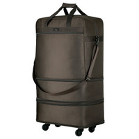 汉客（HANKE）咖啡色20英寸可折叠旅行包袋男女士大容量可手提可拖拉出差搬家托运旅游行李包T637