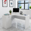 美宜德曼电脑桌转角办公桌员工桌职员办公桌组合卧室办公桌子左柜白色
