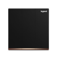 legrand 罗格朗 开关插座面板86型逸景碳素黑大面板墙壁电源插座开关 三开单控