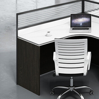 ZHONGWEI 中伟 屏风办公桌职员桌员工桌员工位工作位电脑桌卡座L型单人位含椅子1400