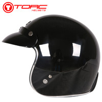 TORC摩托车头盔哈雷复古时尚半盔男女头盔四季半盔个性复古机车头盔 不带内镜T541/T-50黑色 M码