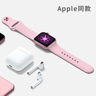 ESCASE apple watch5表带 苹果手表表带 适用apple watch4表带iwatch1/2/3代官方标准款42/44MM S02芭比粉