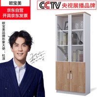 Alpen 欧倍 欧宝美文件柜定制储物柜板式木质二门办公室书柜文件柜浅胡桃色2000