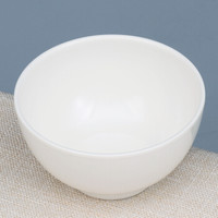 盛广达密胺米饭碗纯白仿瓷酒店用品耐摔餐具约5英寸汤碗（12只装）