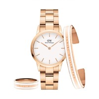 丹尼尔惠灵顿（DanielWellington）DW手表 28mm白盘时尚欧美女表DW00100213+戒指尺寸：8+小号手镯（礼盒装）