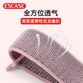 ESCASE 苹果手表表带 新款尼龙回环表带子iwatch1/2/3/4/5代男女通用时尚搭配魔术贴 42/44mm替换带 粉砂色