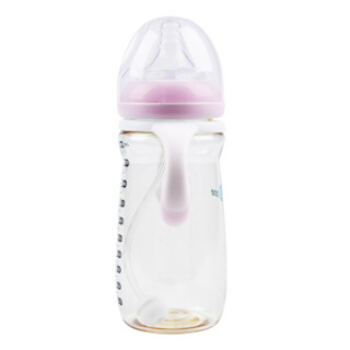 伊斯卡尔(EASYCare)PPSU婴儿奶瓶 宽口径 防摔新生儿吸管奶瓶 300ml粉色（自带1岁以上使用奶嘴）