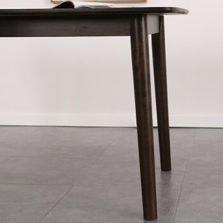 佳佰 北欧实木餐桌椅组合简约长方形 一桌四椅套装胡桃色