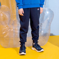 361°361度童装男童针织长裤2019秋季新品针织运动休闲长裤男大童裤子 N51933553 深墨蓝 160