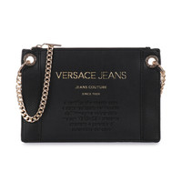 VERSACE JEANS 范思哲 奢侈品 女士黑色聚酯纤维字母logo单肩斜挎包 E1VTBBT3 70889 899