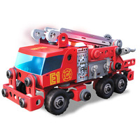 Meccano麦尔卡罗启蒙男孩拼装玩具多功能零件益智入门组装超级消防车创意模型声效变形