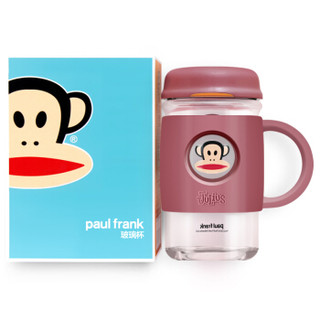 大嘴猴（Paul Frank）玻璃杯男女士商务办公茶杯便携水杯花茶杯学生杯子随手杯420ml千禧红PFD027