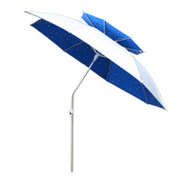 鲸伦（KINGRUNNING）万向折叠钓伞遮雨遮阳伞水珠色银胶牛津布轻便垂钓渔具用品 2.0米双层