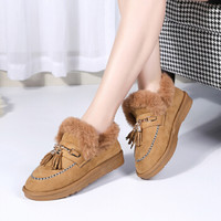 卡帝乐鳄鱼 CARTELO 雪地靴女时尚休闲加绒棉鞋韩版套脚保暖潮流 KDLJDXF6002 驼色 39