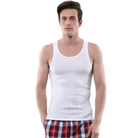 纤丝鸟(TINSINO)男士纯棉罗纹背心吸汗透气打底背心2条装漂白色 XXL