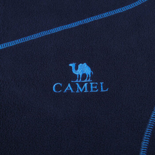 骆驼 CAMEL 户外男女保暖抓绒衣立领套头情侣款 A6W209156 藏蓝 M