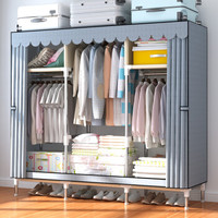 美家星 好安装布衣柜简易 多功能非实木大容量简易衣柜组装衣橱加固型