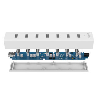 奥睿科ORICO USB分线器7口多接口高速扩展转换器HUB集线器苹果笔记本/平板电脑U口延长1米白H7013