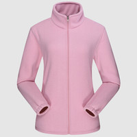 富铤(FORTEI)棉衣男棉服2019秋冬新款抓绒衣男情侣款摇粒绒开衫保暖外套 W901 粉色(女款) XL