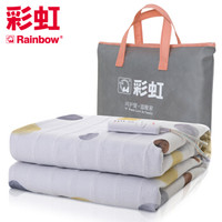 彩虹电热毯双人 电褥子一键除螨电热毯安全调温型无纺布电毯子 长1.6米宽1.3米 JD102-V2-Y