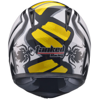 坦克（Tanked Racing）摩托车头盔电动车安全帽可拆卸围脖单镜片T159 白色酷客 XL码