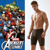 迪士尼 DISNEY 五分泳裤 男士游泳裤 漫威正版授权弹力舒适速干不贴身 蜘蛛侠款XL码