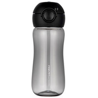 PINKAH 品家家品 夏季塑料水杯子便携运动Tritan水壶男女学生直饮随手杯400ml精灵黑色