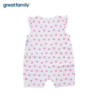 歌瑞家（greatfamily）夏季婴儿连体衣短袖男女宝宝爬服 粉色80码