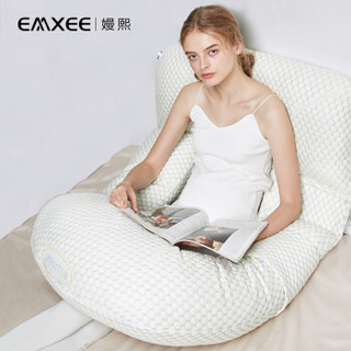 嫚熙(EMXEE) 孕妇枕头多功能护腰侧睡哺乳枕孕期睡觉托腹枕 MX-Z7001 月牙白