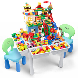 世标（XIPOO）儿童玩具积木桌兼容乐高大小颗粒多功能拼装收纳男孩子女孩早教宝宝游戏学习桌椅460210