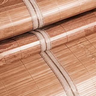 意尔嫚 凉席家纺 碳化生态竹席折叠双人竹藤两用席子1.5米床 荷塘月色