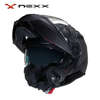 NEXX X.VILITUR Carbon 亚洲版型 小盔体 双镜片四季碳纤维电动摩托车 揭面盔 碳纤维黑 XXXL