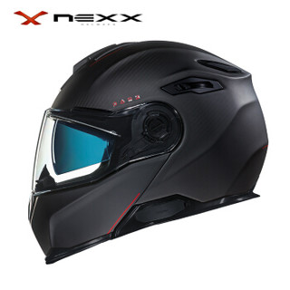 NEXX X.VILITUR Carbon 亚洲版型 小盔体 双镜片四季碳纤维电动摩托车 揭面盔 碳纤维黑 XXXL