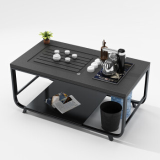 佐盛新中式火烧石功夫茶几泡茶桌现代简约多功能茶台复古茶台 款式c
