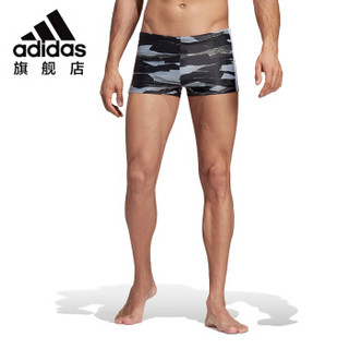 阿迪达斯 adidas 男士泳裤大码速干抗氧化男士平角运动游泳裤泳衣装备 DP7520 黑色 M
