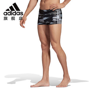 阿迪达斯 adidas 男士泳裤大码速干抗氧化男士平角运动游泳裤泳衣装备 DP7520 黑色 M