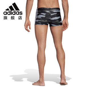 阿迪达斯 adidas 男士泳裤大码速干抗氧化男士平角运动游泳裤泳衣装备 DP7520 黑色 M