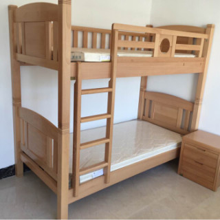 商品富庆源 值班床 实木床 双层床 双层榉木挂梯实木床 b-0073 不含