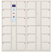 钱柜 电子存包柜 超市储物柜寄存柜存物柜电子感应锁 24门 指纹锁 灰白色