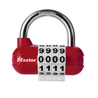 玛斯特（Master Lock）密码锁健身房橱柜门可调密码挂锁1523MCND红色 美国专业锁具品牌